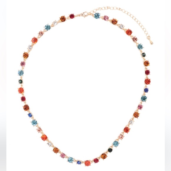 LUCKY RHINESTONES STATEMENT NECKLACE - MULTICOLOR - Picture 3 of 5